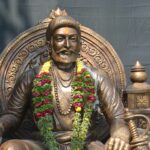 Garlands on Shivaji Maharaj Statue