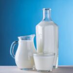 Close-up of Milk Against Blue Background